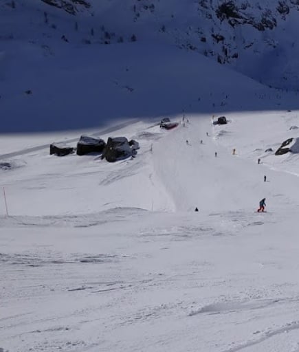 skiing in marmolada