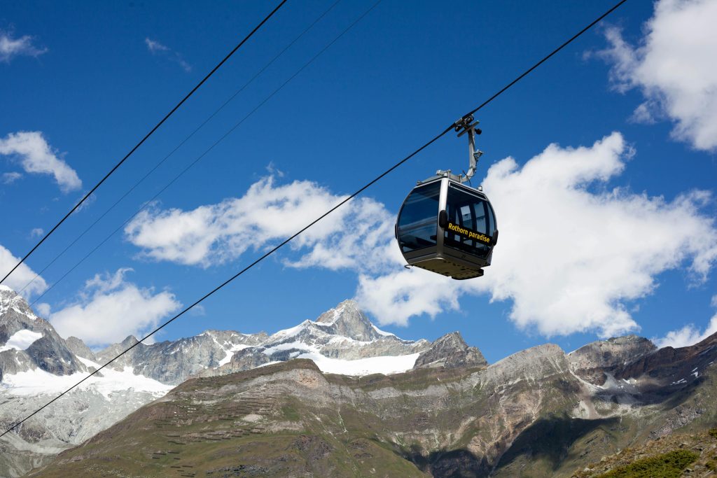 Zermatt resort ski cable car
