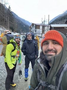 Verçenik Mountains the team is taking a walk